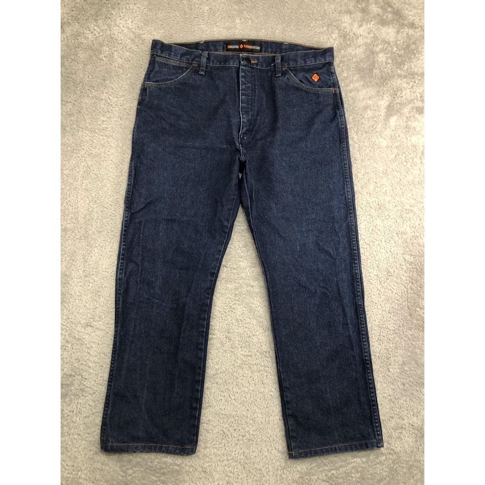 Wrangler Jeans Men 37x28 (Tag 38x30) Blue HRC2 2112 FR 13 Original FR13MWZ
